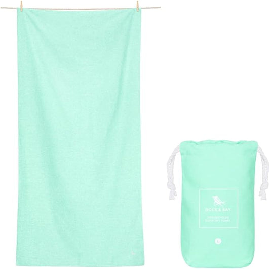 Dock & Bay Quick Drying Towel - for Sports, Gym, Travel, Yoga, Camping, Swimming - Super Absorbent, Compact, Lightweight - 100% Recycled Materials - Includes Bag - Variable Sizes