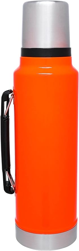 Stanley Classic Legendary Vacuum Bottle 1.5 qt | Wide Mouth with Leakproof Cup Lid | Keep Drinks Hot or Cold | Packable for Travel | Insulated Stainless Steel Thermos | BPA-Free | Blaze Orange