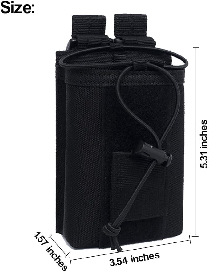 Radio Pouch - 1000D Tactical Molle Adjustable Two Way Radios Holder Bag Case for Walkie Talkies