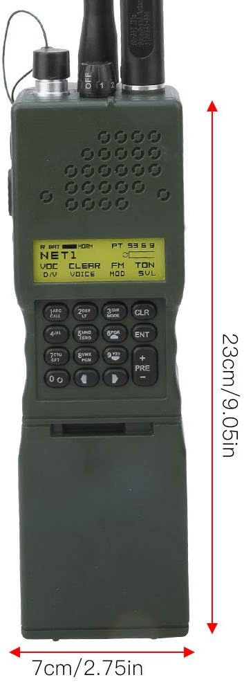 Dummy Radio Case Model, Talkie Model Shell Faux Walkie Scope No Real Function Durable Plastic Removable Headset Connector 2 Way Fitted Inside Cosplay Prop for Home Camping Outdoor Game Green