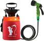 CLICIC Pressure Sprayer with 7 Spray Modes, Camping Shower with Removable Hose and Shower Head for Camping Outdoor Traveling Hiking and Pet Bath. (0.75 Gallon / 3L-Insulated)