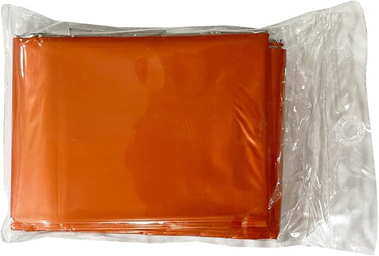 Rescue Essentials Hypothermia Wrap Blanket, Oversized 60" x 96", Mylar/Lightweight Polyethylene Fabric (Orange)