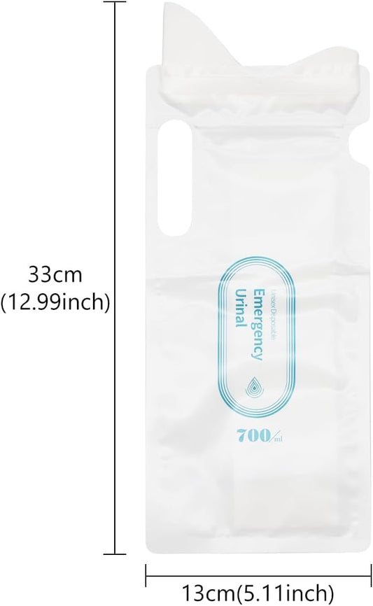 Dohia Disposable Urinal Bag 700ml Emergency Portable Urine Bag Travel Urinal Bag Unisex Pee Bag Vomit Bag D1-2307-YJND