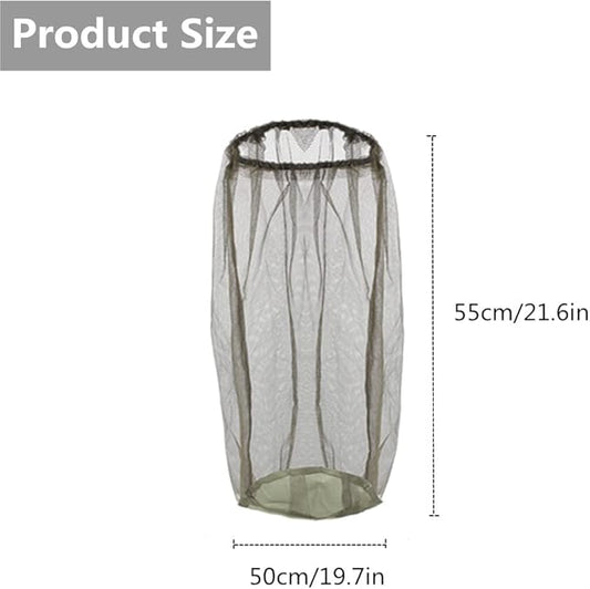 4 Pack Head Net Face Mesh, Mosquito Hat Mask Head Cover for Camping Hiking Fishing Protecting from Insect Bug Bee Mosquito Gnats (55 x 50 cm)