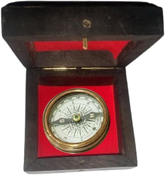 Smizzy Navigational Maritime Vintage Nautical Brass Compasses Fully Functional Titanic/Robert Frost Poem Compass/Sundial for Gift and Home Décor