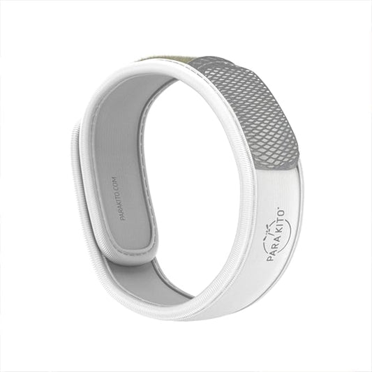 PARA'KITO Mosquito Insect & Bug Repellent Wristband - Waterproof, Outdoor Pest Repeller Bracelet w/Natural Essential Oils (White)