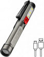 ALONEFIRE P31 Mini Flashlight 3 Light Sources Bright Pocket Type-C USB Rechargeable Waterproof Multifunction Portable LED Pen Long Battery Life with Clip, Built-in Battery for EDC Carry, Hiking