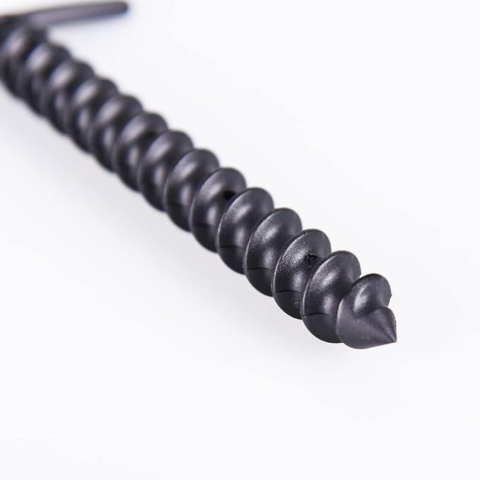 5PCS Tents Stakes 5.7 Inch Spiral Ground Anchor Lightweight Tent Pegs for Canopies Tarps Camping Backpaking Landscaping Securing Dogs Pets Outdoor Black
