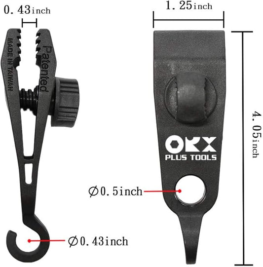ORXPLUS TOOLS 4pcs Thumb Screw Tarp Clips with Hook Tent Clips Awning Clamp Set Tent Clamps for Camping Canopies, Car Cover, Winter Boat Cover, Pool Cover, Sun Shade