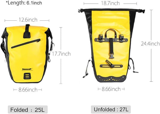 Rhinowalk Bike Bag Waterproof Bike Pannier Bag 27L,(for Bicycle Cargo Rack Saddle Bag Shoulder Bag Laptop Pannier Rack Bicycle Bag Professional Cycling Accessories)