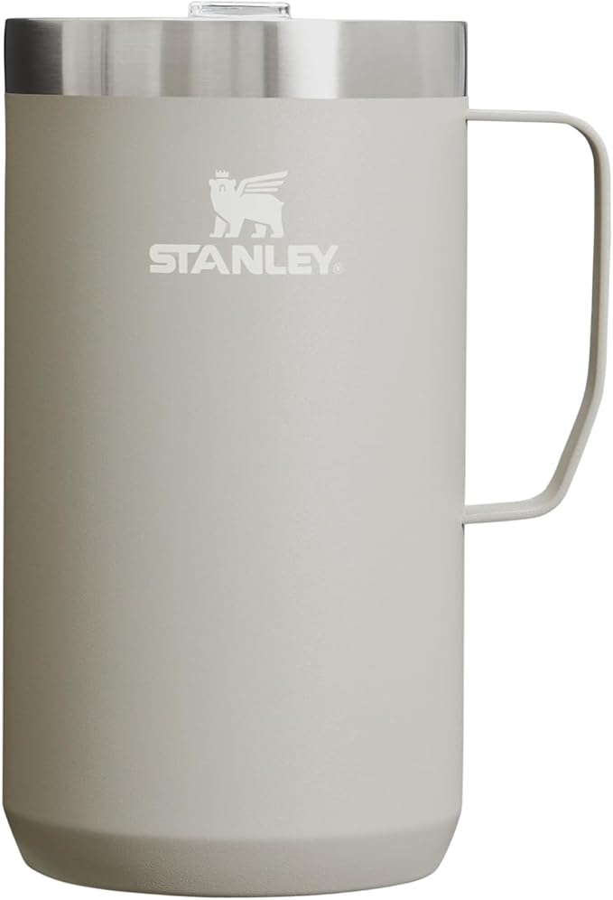 Stanley Stay-Hot Camp Mug 12 oz & 24 oz | Press Fit Drink Through Lid | Cup for Coffee, Tea and Drinks | Insulated Stainless Steel Coffee Mug | BPA-Free