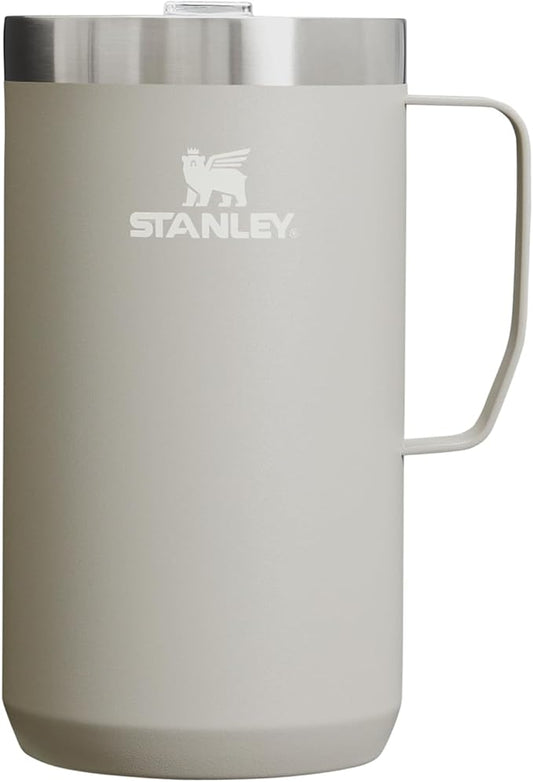 Stanley Stay-Hot Camp Mug 12 oz & 24 oz | Press Fit Drink Through Lid | Cup for Coffee, Tea and Drinks | Insulated Stainless Steel Coffee Mug | BPA-Free