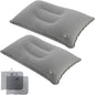 2Pack Ultralight A4 Size Inflatable Travel Pillow, Small Squared Flocked Fabric Air Pillow for Traveling, Holiday Trip, Hiking, Camping,Napping,Neck Lumbar Support(Gray)