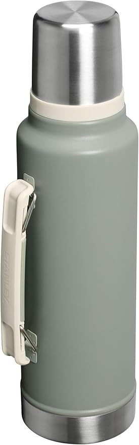 Stanley Classic Legendary Vacuum Bottle 1.5 qt | Wide Mouth with Leakproof Cup Lid | Keep Drinks Hot or Cold | Packable for Travel | Insulated Stainless Steel Thermos | BPA-Free | Sage Grey