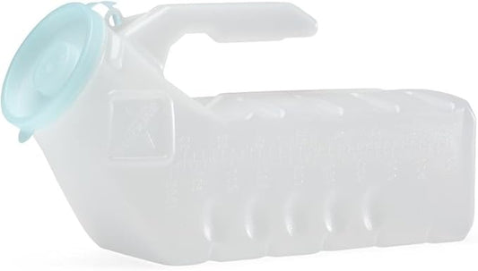 Medline Deluxe Handheld Male Urinal with Glow-in-the-Dark Cover, 32 Ounces, 1 Count