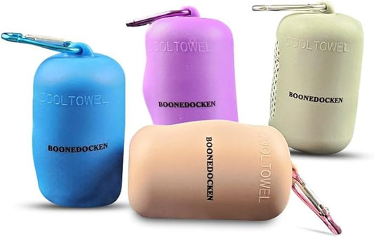 Quick Dry Microfiber Towel - Perfect for Backpacking, Yoga, Travel, Camping, Sports & More - Super Absorbent & Lightweight - Convient Silicone Case with Carabiner Clip (Pink)