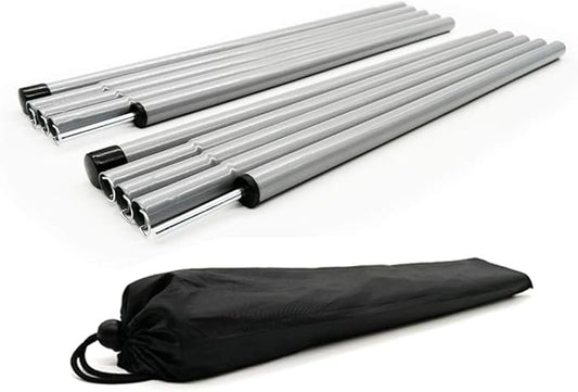 Long Leaf Tent Poles,Adjustable Steel Rods for Camping Tarps,Backpacking,Shelters,Portable Tarp Poles Rods-2 Pack