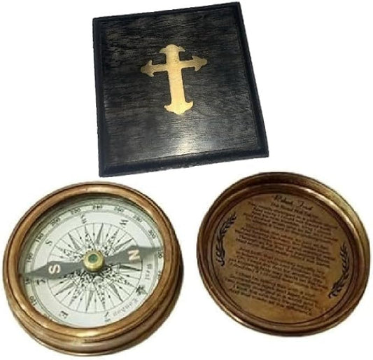 Smizzy Navigational Maritime Vintage Nautical Brass Compasses Fully Functional Titanic/Robert Frost Poem Compass/Sundial for Gift and Home Décor