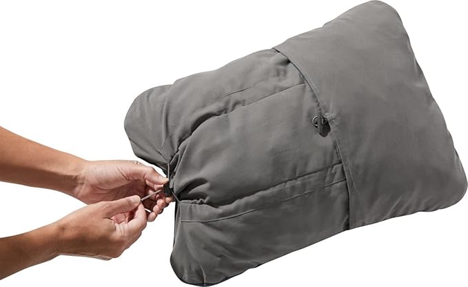 Therm-a-Rest Compressible Cinch Camping and Backpacking Pillow, Large - 16 x 23 Inch, Sage Topo Wave Print