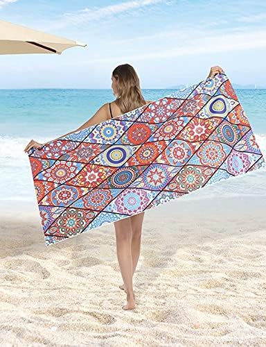 X-Large microfiber Beach Towel, Sand Free Beach Towel, Yoga, Soft, Skin-Friendly, Quick-Dry, Super-Absorbent, Swim, SPA, camping, (31" x 63", 1 Pack)