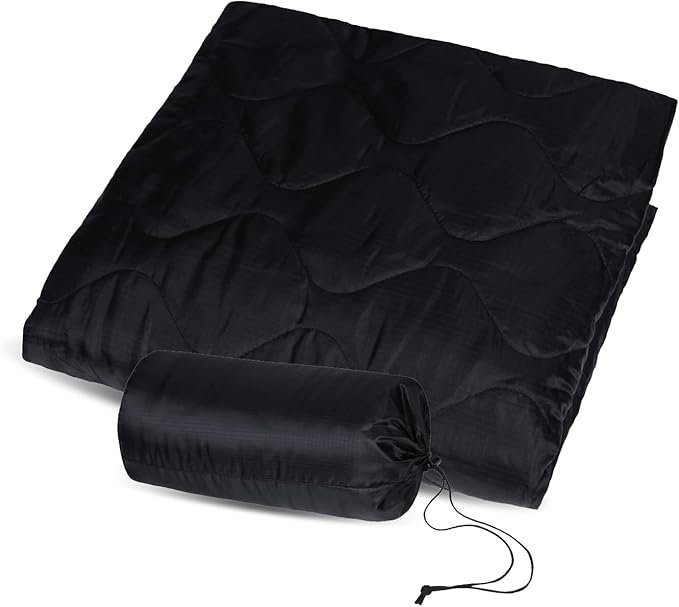 Military Woobie Blanket Thermal Insulated Poncho Liner Camping with Drawstring Carry Bag Waterproof for Outdoor Hiking