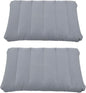 2 Pack Gray Ultralight Inflatable Camping Pillow Small Squared Flocked Fabric Air Pillow for Hiking, Camping, Traveling, Napping, Desk Rest, Neck & Lumbar Support