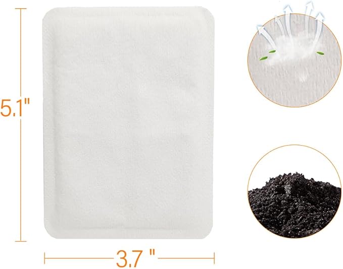 Body Warmers with Adhesive Backing, 20 Packs, Large Heating Pads Back waist, 12 Hours Long Lasting, Safe Natural Odorless Air Activated Warmers, for Warmth and Pain Relief
