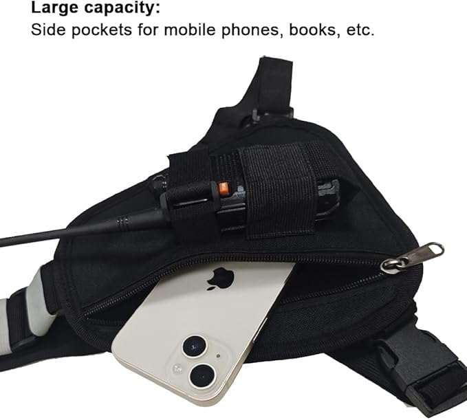 Radio Vest Chest Harness Holster Chest Pack Adjustable Two-Way Radio Holster for Baofeng Motorola Kenwood Walkie Talkies etc.2Pack