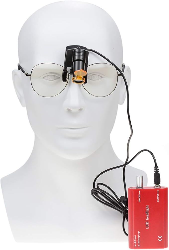 NSKI 5W LED Head Lamp Plastic Clip Type with Filter and Belt Clip Type Rechargabe Battery High Brightness Headlamp (Red)