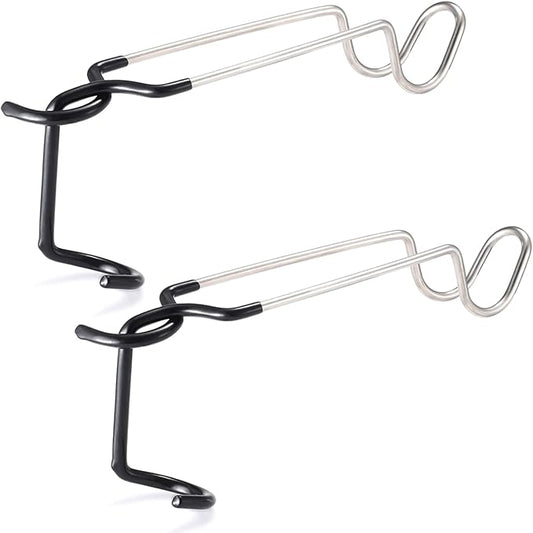 TOBWOLF 2PCS Outdoor Camping Lantern Hook Hangers Water Bottle Holder, Stainless Steel lamp Hanger Stand Water Bottle Bracket, Portable Non-Slip Tent Lamp Hook Cup Holder for Camping, Fishing, Hunting