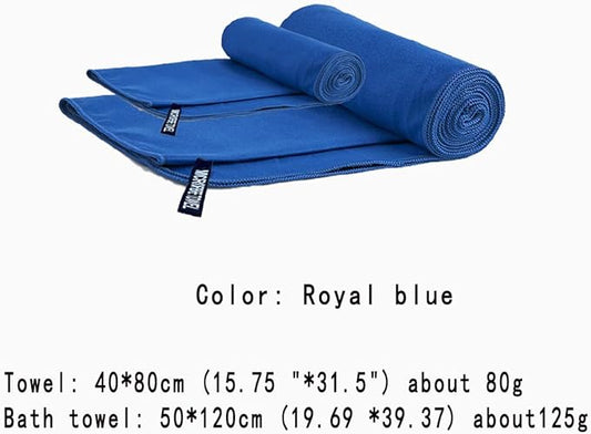 Quick Dry Towel Beach Swim Bath Towel Super Absorbent Microfiber Fast Drying Towels Lightweight for Travel Sports Camping Hiking Backpacking Gym Swimming Yoga (Royal Blue, 19.69 "* 47.24")