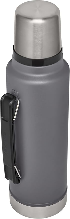 Stanley Classic Legendary Vacuum Bottle 1.5 qt | Wide Mouth with Leakproof Cup Lid | Keep Drinks Hot or Cold | Packable for Travel | Insulated Stainless Steel Thermos | BPA-Free | Charcoal