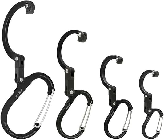 GEAR AID HEROCLIP 360° Swivel Carabiner Gear Clip and Hook (Medium) for Camping, Backpack, Suitcases and Garage Organization