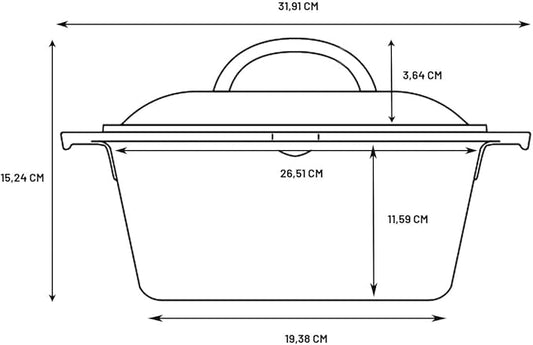 Lodge L8DOL3 Cast Iron Dutch Oven with Dual Handles, Pre-Seasoned, 5-Quart