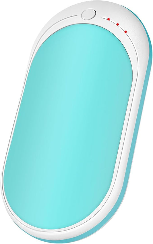 Rechargeable Hand Warmer, 1 Piece 5200mAh with Double Sided Heating, Reusable Portable Mini Heater, Temperature Adjustable Suitable for Hand and Foot Warming, Hunting Camping Hand Warmer