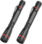 LUXJUMPER 2 Packs Pen Flashlights, 100 Lumens Bright Small Flashlight 3 Modes, Powered by AAA Batteries, Water Resistant, Tail Switch Pocket EDC Flashlight with Clip for Camping, Emergency, Gift