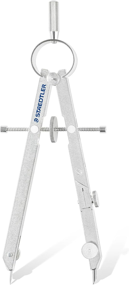 Staedtler Mars Comfort, Professional Drafting, Drawing Compass with Extension Arm, Draws Circles up to 19.5 Inch Diameter, Spring Bow Compass with Center Adjuster Wheel, 551 02