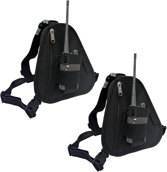 Radio Vest Chest Harness Holster Chest Pack Adjustable Two-Way Radio Holster for Baofeng Motorola Kenwood Walkie Talkies etc.2Pack
