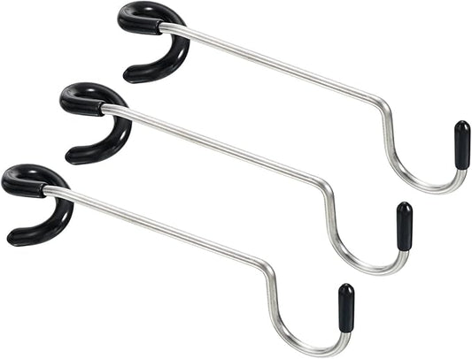 PATIKIL Camping Lantern Hook Hanger, 3 Pack Camping Equipment Non-Slip Tent Lamp Hooks Pole Hanger for Outdoor Hiking, Black