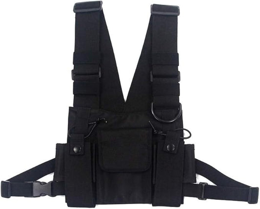 Chest Pack, Radio Chest Harness Chest Front Single Pack Pouch Holster Vest Rig for Motorola Midland Kenwood Baofeng Retevis Walkie Talkie,Functional Waist Packs for Men Women