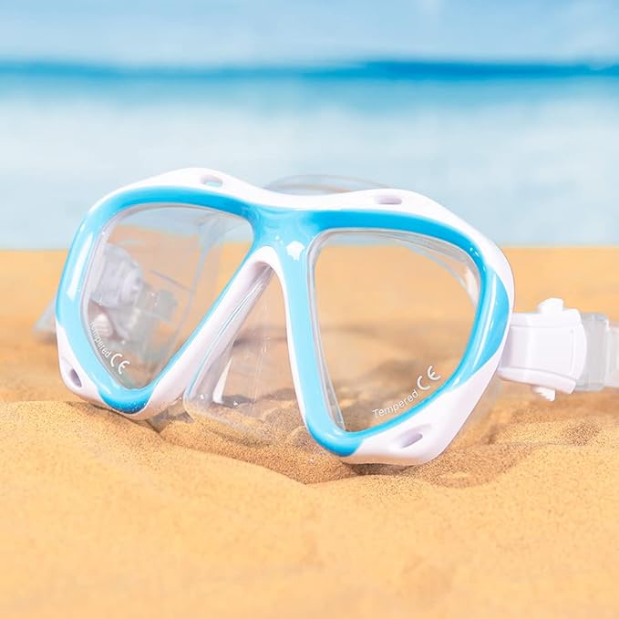 COPOZZ Adult Scuba Mask, Dive Mask Anti Fog Snorkeling Scuba Diving Glasses, Great Seal Free Diving Tempered Glass Mask Goggles
