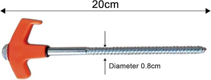 8" Screw in Tent Stakes - Ground Anchors Screw in, Screw in Tent Stakes Heavy Duty, Tent Pegs Camping Stakes, Metal Threaded Tent Spikes, Screw Tent Stakes with Hex Sleeves (12Pcs+Bag Mix Color)
