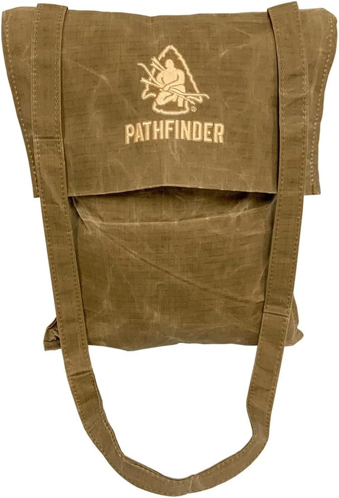 The Pathfinder School Durable Ripstop Waxed Canvas Bag - Haversack - Bushcraft Gear - Single Strap Hiking Pack Gathering Bag - Pathfinder Survival Bushcraft Bag - 15" x 12"