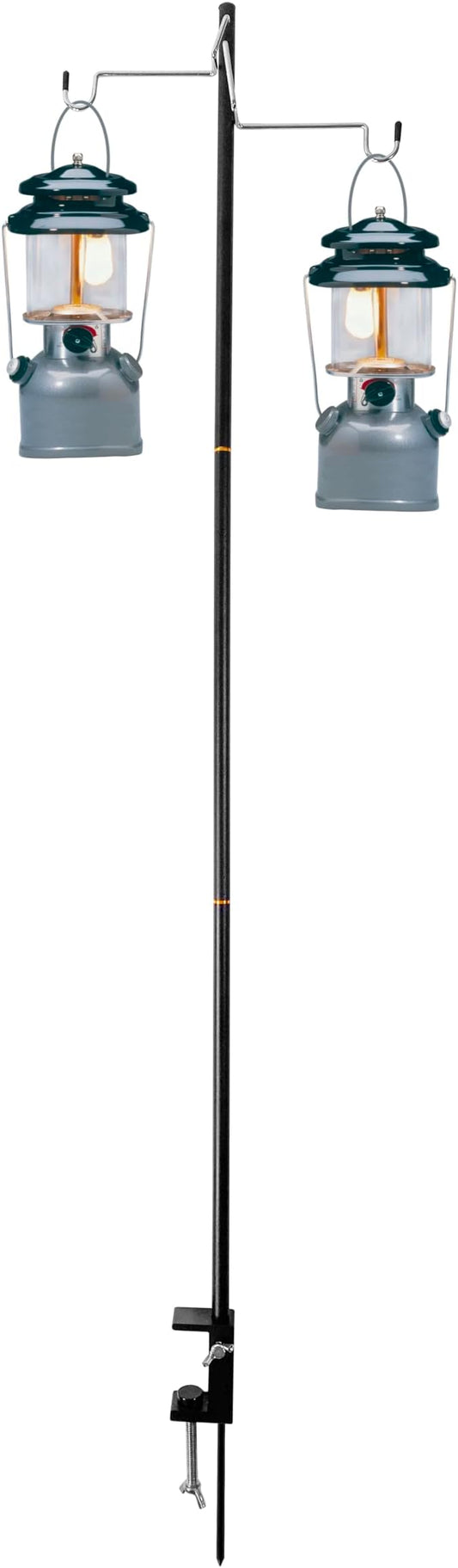 Phuma Camping Lantern Stand Hanging Pole for Portable Lamp - Folding Collapsible Outdoor Hanger Hook Holder, Black aluminium ; Copper