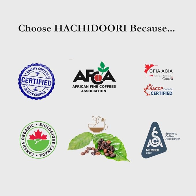 Hachidoori Single-Serve Portable Pour Over Drip Coffee – 7 Ready-to-Brew Packs with Ground Coffee & Filters | Fresh Coffee Anytime – Travel, Camping, Office.