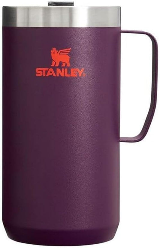 Stanley Stay-Hot Camp Mug 12 oz & 24 oz | Press Fit Drink Through Lid | Cup for Coffee, Tea and Drinks | Insulated Stainless Steel Coffee Mug | BPA-Free