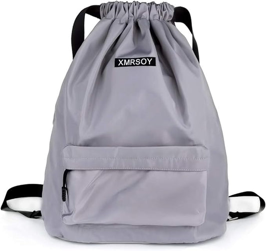 Gym Drawstring Backpack Water Resistant String Bag Nylon Cinch Sport Bag Sackpack