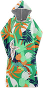 Surf Poncho Changing Robe with Hood Microfiber Beach Towel Surf Poncho Men Bathrobe for Women Quick Dry Swim Beach Towel Leaves Pattern Green 23x23inch