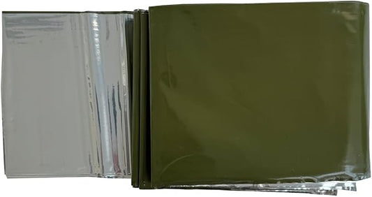 Rescue Essentials Hypothermia Wrap Blanket, Oversized 60" x 96", Mylar/Lightweight Polyethylene Fabric (OD Green)