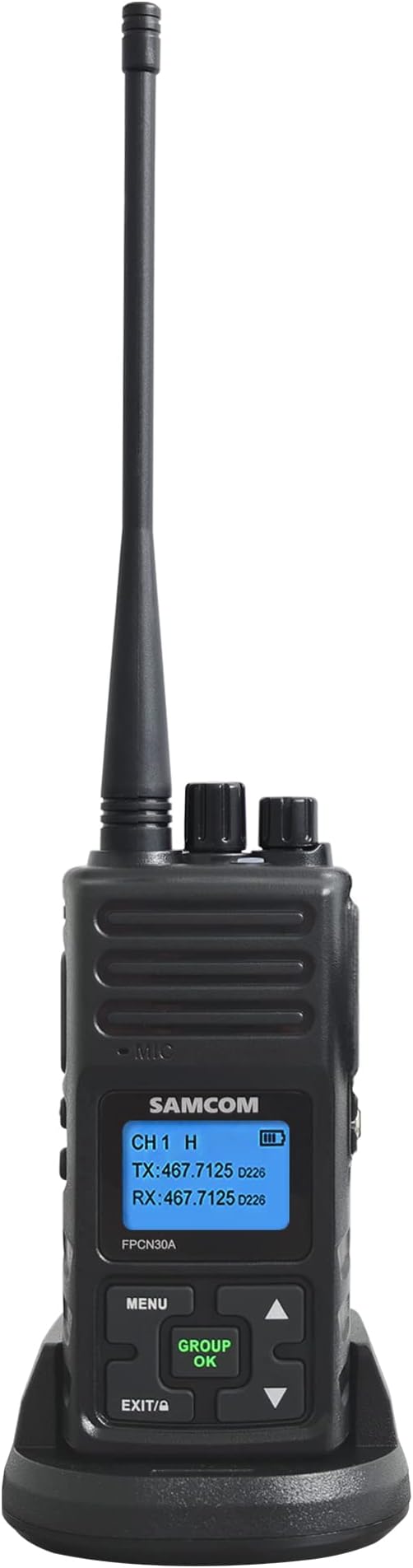 SAMCOM Two Way Radios Long Range Rechargeable, Heavy Duty 2-Way Radio for Adults,5 Watt High Power Walkie Talkie FPCN30A Battery/Group Call Function (Black 1 pcs)